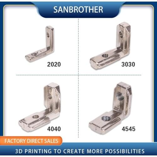 T Slot L Shape Aluminum Angle bracket Corner Interior Joint Brackets with Gurb screws for 2020 3030 4040 4545 Aluminum Profile