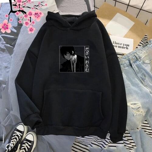 Bungo Stray Dogs Dazai Osamu Hoodies Harajuku Hiphop Men Fashion Funny Print Sweatshirt