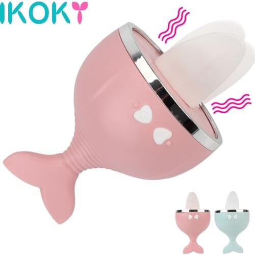IKOKY 12 Speed Nipple Vagina Vibrators Clitoris Stimulator Sex Toys for Women Tongue Oral Licking Adult Product Erotic Sex Shop