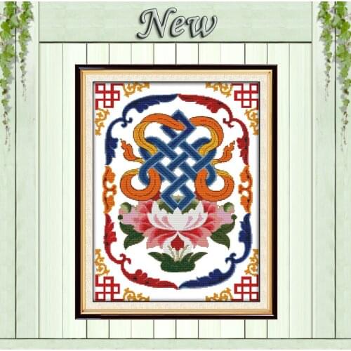 The Eight Auspicious Symbols decor painting counted printed on canvas DMC 14CT 11CT Cross Stitch Needlework Sets Embroidery kits
