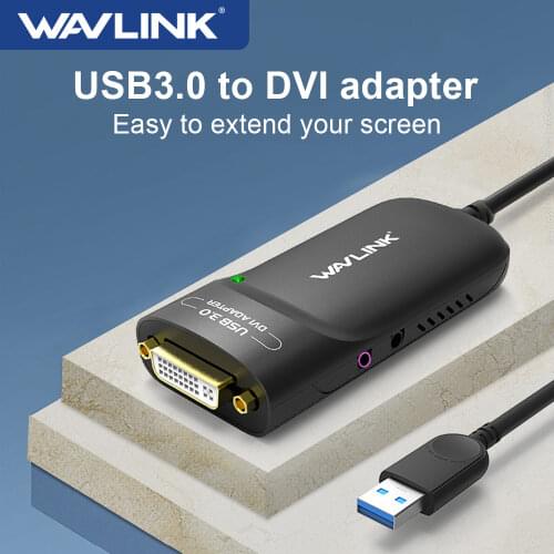 Wavlink USB 3.0 to DVI/HDMI-Compatible/VGA Graphic Display Adapter 1080P External Video Card Adapter Screen For Window Mas OS