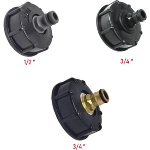 1PC 1/2" 3/4" IBC Hose Adapter Reducer Connector Water Tank Fitting 2'' Standard Coarse Thread Durable Garden Hose Pipe Storage