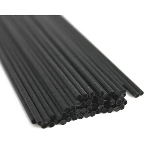 100PCS 22cmx3mm Black Fiber Rattan Sticks Replacement Refill Reed Diffuser Sticks for Home Decoration