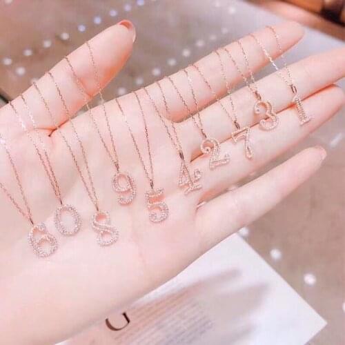 100% 925 Sterling Silver Clavicle Chain Ladys Simple Fashion Luxury Letter Numeral Necklace Hollow Thick Shiny Fine Jewelry