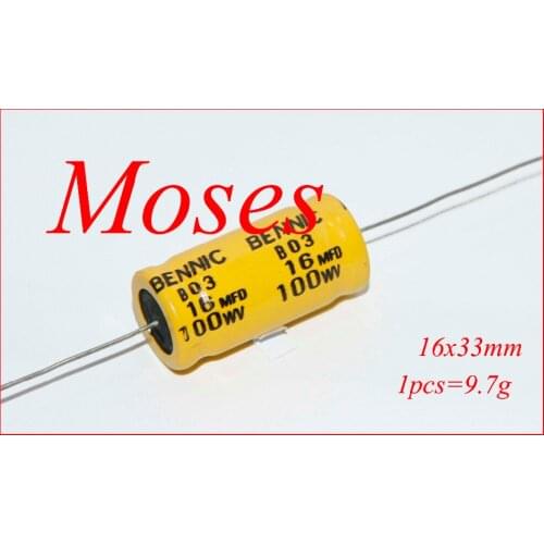 100v 16uf 100% Original New Axial NP Bipolar Capacitance Electrolytic Capacitor 16x33mm