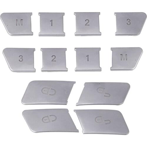 12 Pieces Patch Switch Button Trim Inner Car Seat Memory Door Lock Unlock Cover Sticker Window Glass for Benz Decoration
