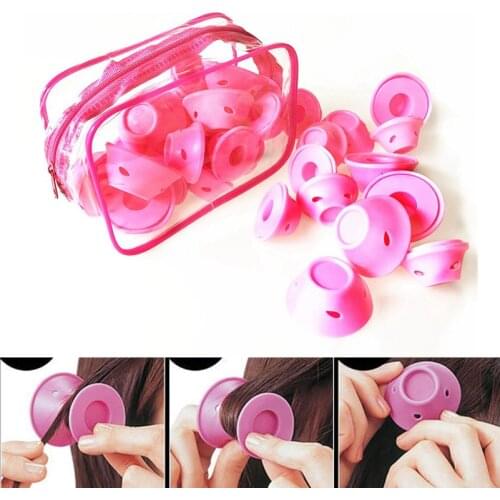 20pcs/pack Soft Rubber Magic Hair Care Rollers Silicone Mushroom Hair Curler No Heat No Clip Hair Curling Styling DIY Tool