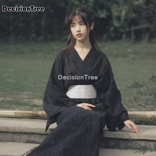 2021 kimono japanese kimono mujer yukata japan kimono dress traditional japanese dress yukata women black kimono