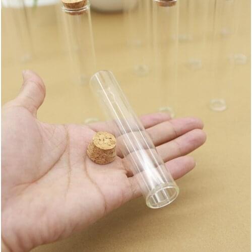 24 pcs/lot 22*120mm 35ml Small Glass Bottle Stopper Test Tube Vial Mini Spice Bottles Container Small DIY Jars Tiny Bottles