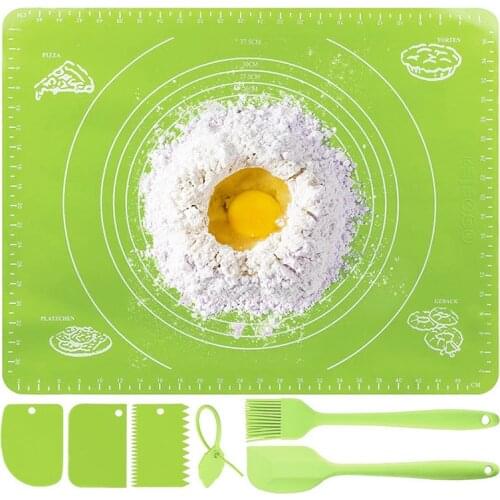 50*40cm Baking Mat Set Silicone Pastry Rolling Mat Pad Cooking Baking Tools Resuable Baking Mat with Measurement Brush