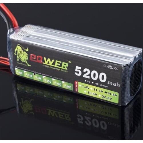 Ultra-high Capacity Lion Power 4S 14.8V 5200mAh Lipo Battery 30c to 35c T/XT60 Plug For RC Boat Car Quodcopter Battery Parts