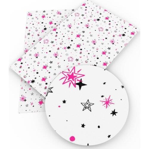 David accessories 30*140cm Cloud Star Sky Faux Synthetic Leather For Hair Bow Bow-knot Bags DIY Accessories,1Yc4319