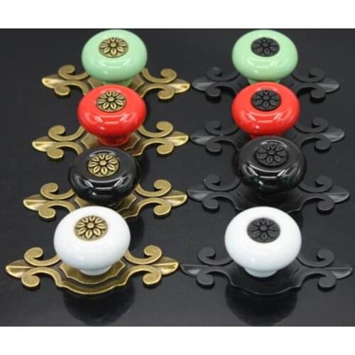 FAST SHIPPING 28MM Colored Ceramic Knobs with DIFFERENT FINISH inner core With Plate for Kids/ Children Cabinets Cupboard Knobs