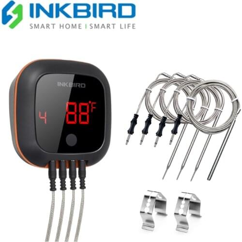 INKBIRD IBT-4XS Digital Home Cooking Barbecue Thermometer Meat Thermometer Bluetooth Control free App for Party Oven Smoke Grill