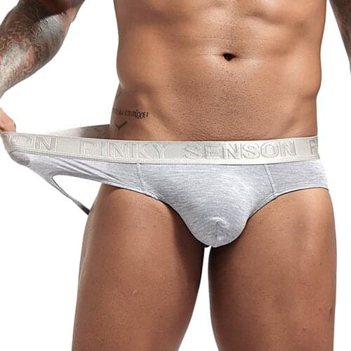 Mens Double Tripod Panties Gay Men Underwear Jockstrap Thongs Low Waist Solid Color Underwear Sports Briefs сексуальное белье 5