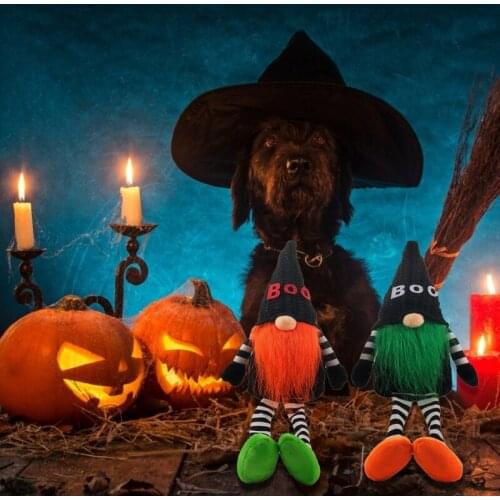 Hat Long Leg Halloween Dwarf Gnome Doll Ornaments Cute Cartoon Dwarf Elf Home Decor Halloween Celebration Desktop Decorations