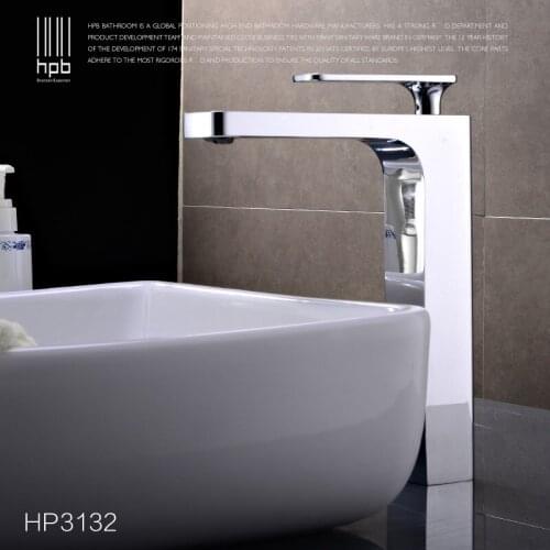 HPB New arrival Brass Tall Hot and Cold Water Basin Faucet Bathroom Mixer Tap torneiras HP3132