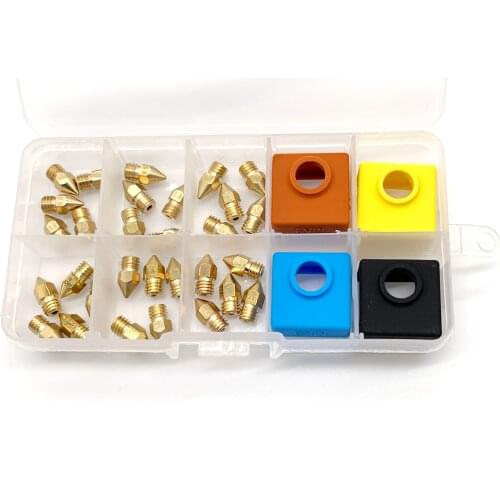 MK8 Extruder Nozzle Extruder Print Head 0.2/0.3/0.4/0.6/0.8/1.0mm mk8 mk9 Silicone sock for Anet A8 E10 Creality CR-10 Ender 3