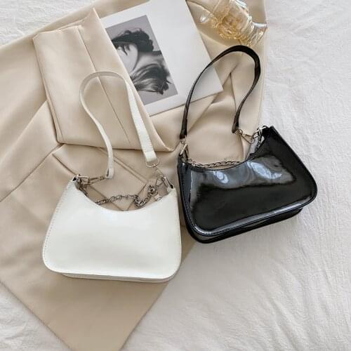 Fashion Exquisite Shopper Female Bag Retro Women Top-handle Totes Shoulder Bags Leather Solid Color Chain Handbag for Women 2021