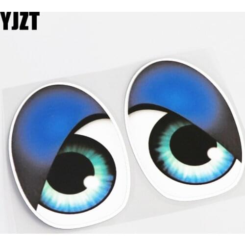 YJZT 16.2CM*11.5CM Cartoon Fun Animal Eyes Decoration Car Sticker Decal PVC 13-0556