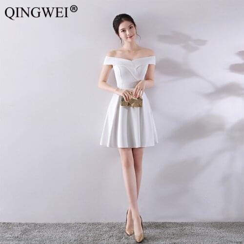 2019 new summer engagement dress word shoulder thin banquet dignified atmosphere fashion Korean version of the waist