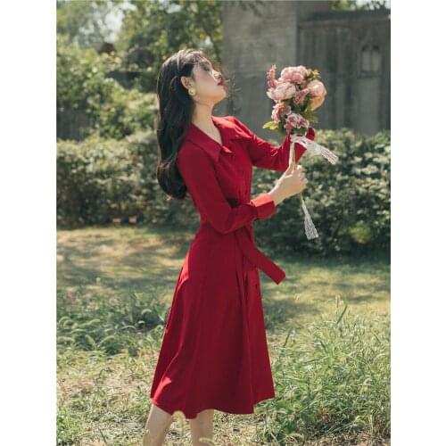 2019 new fashion womens clothing Single breasted dress dresses women dress