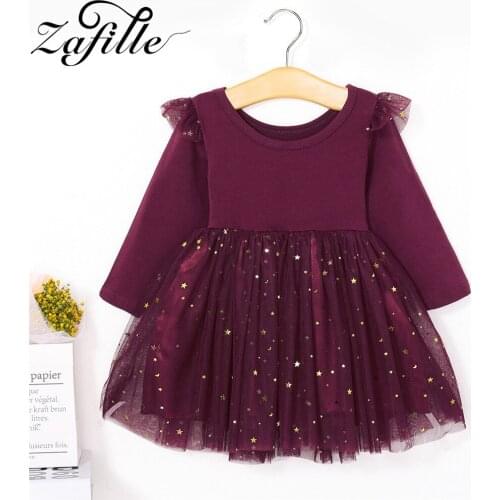 ZAFILLE Stars Princess Girls Clothing 2021 Baby Girl Dress Red Girl Christmas Dress Party Evening Kids Dresses For Girls