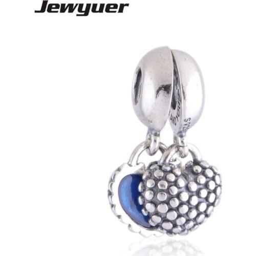 HeartsMother And Son Dangle Charms 925 Sterling Silver pendants for jewelry making DIY assessories Fine Memnon Jewelry DA008