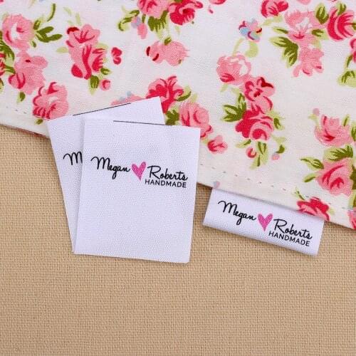 Custom Sewing label, Logo or Text - fold Tags, Personalized Brand , Printing Labels, Custom Design (MD3086)