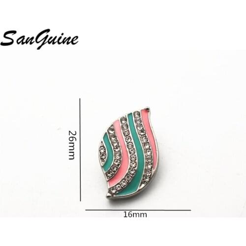 Wholesale 6pcs/lot 18MM Snap Jewelry Vintage Rhinestone leaf Metal Snap Buttons fit 18mm Snap Bracelet Bangle For Women Jewelry
