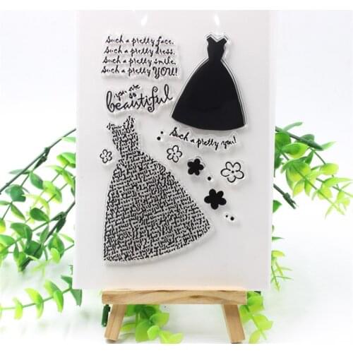 YPP CRAFT Pretty Dress Transparent Clear Silicone Stamps for DIY Scrapbooking/Card Making/Kids Fun Decoration Supplies 678