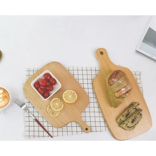 Beech Rubber Wood Cutting Board Whole Wood Chopping Board Blocks Bread Board Sushi Plate Real Wood Tray Pizza Chopping Board