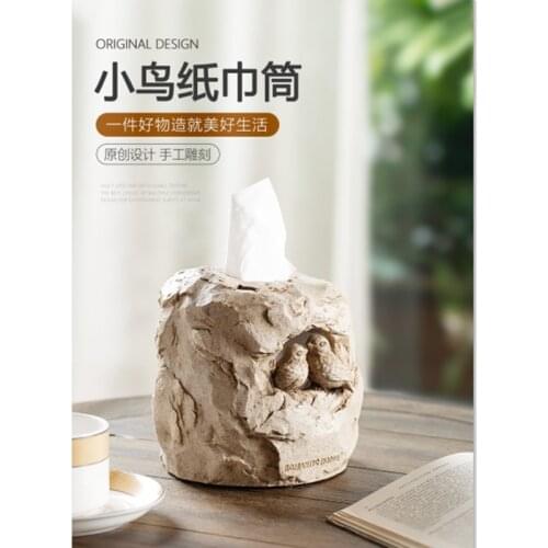 Vintage Tissue Box Resin Bird Shape Tissue Holder Decorative Napkin Paper Box Home Table Ornaments Kitchen Organizer