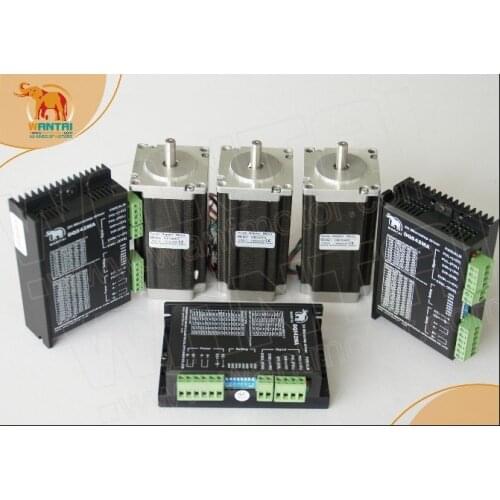 Wantai New Sale ! CNC 3 Axis Nema 23 Stepper Motor 57BYGH115-003 425oz-in+Driver DQ542MA 128mic 50V 4.2A,engraving
