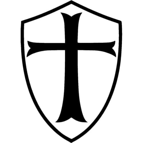 12.6*17.7CM Funny Car Stickers Knights Templar Fashion Custom Vinyl Decals Car Styling Black/Silver C7-1376