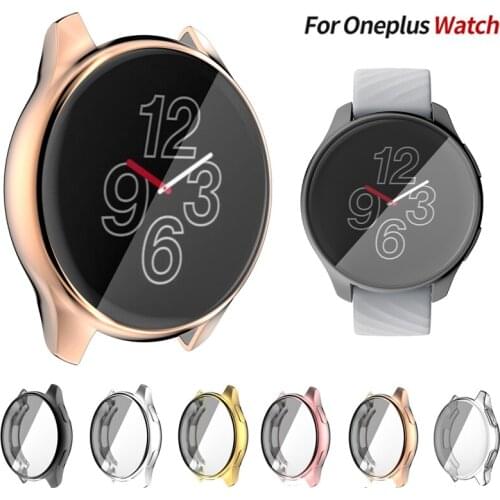 TPU Plating Protective Cover For Oneplus Watch 2021 Case Full Screen Protector Shell Bumper Cases For One plus smart watch