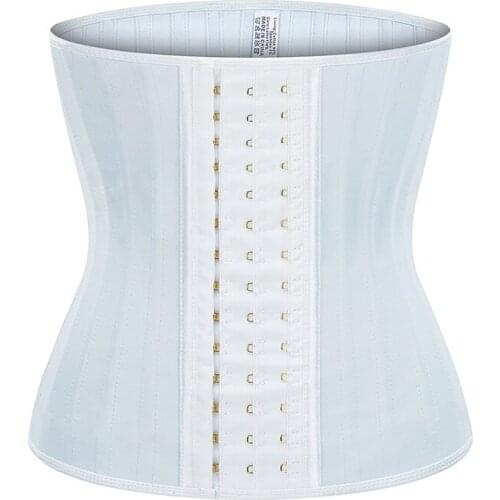 Latex Waist Trainer Women Shapers Bustier 25 Steel Bone Corset Hook Tummy Control Shapewear Fat Burning Waist Cincher Plus Size