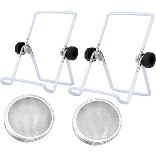 1 Sets of Stainless Steel Can Lids Suitable for Wide Mouth Mason Jar Canning Organic Sprouts Broccoli Lentil Seeds