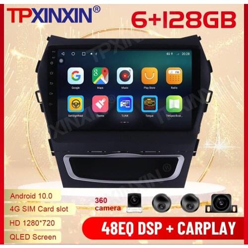 2 Din Carplay Android Radio Receiver Multimedia Stereo For Hyundai IX45 Santa Fe 2014 2015 2016 2017 2018 GPS Navi IPS Head Unit