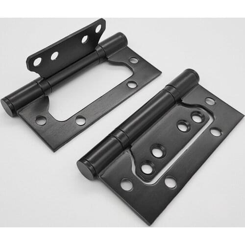 2 pieces of 304 stainless steel hinges for swing doors, silent black metal folding hinge door hardware accessories