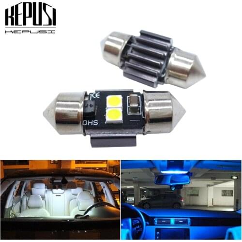 2x festoon C5W C10W Car led bulb 28mm 29mm led Sun Visor Vanity Mirror Light Door Dome Reading Lamp white Blue Purple 12V 24V