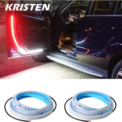 Car Door Light Opening Warning Car LED Lights Welcome Decor Lamp Strips Anti Rear-end Collision Safety Light