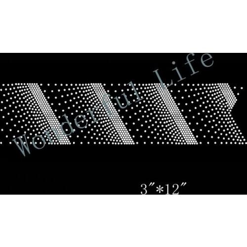 Free Shipping bling bling crystal rhinestone cheer bow strip iron on transfer design image