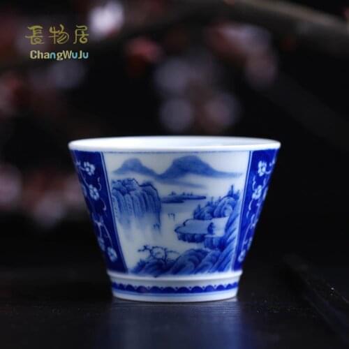 Changwuju in Jingdezhen Cups &Saucers Eco-Friendly Kung-Fu tea cup tea infuser cup the hand painted blue and white for host use