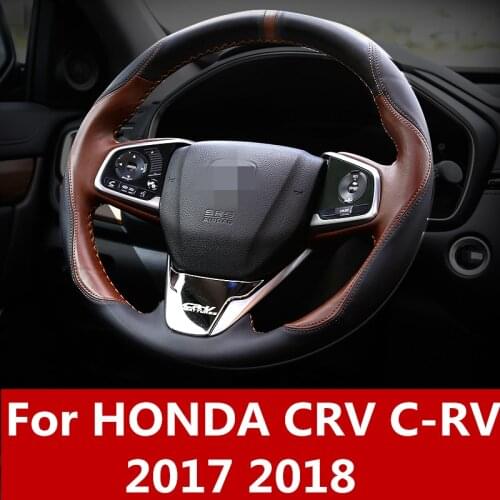For HONDA CRV C-RV 2017 2018 Steering Wheel Covers soft Leather braid on the steering-wheel of Car Interior accessories