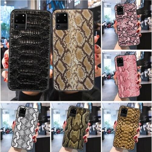 Girl boss Snake crocodile skin Phone case For Samsung Galaxy Note 4 8 9 10 20 S8 S9 S10 S10E S20 Plus UITRA Ultra Frosted black