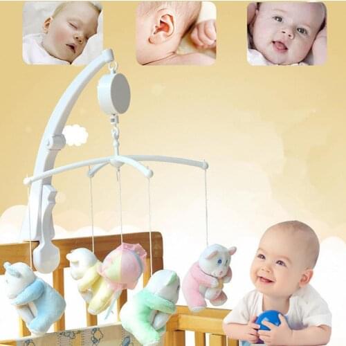 Baby Crib Bed Hanging Bell Wind-up Rotating Music Box Kids Develop Toy Gift