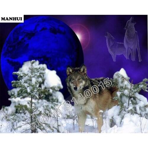 Diy Daimond Painting 3D diamond painting full square rhinestones full diamond embroidery animal Wolf natural scenery BFC006