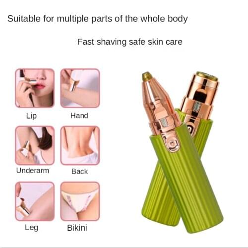 Two-in-one Electric Painless Epilator for Ladies Shaving Armpit Hair Arm Pubic Hair Epilator Eyebrow Trimmer Eyebrow Trimmer