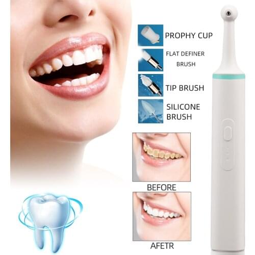 Electric Tooth Polisher 4In1 Multifunction Dental Stain Plaque Remover Teeth Whitening Clean Odontologia Tooth Dirt Removal Tool